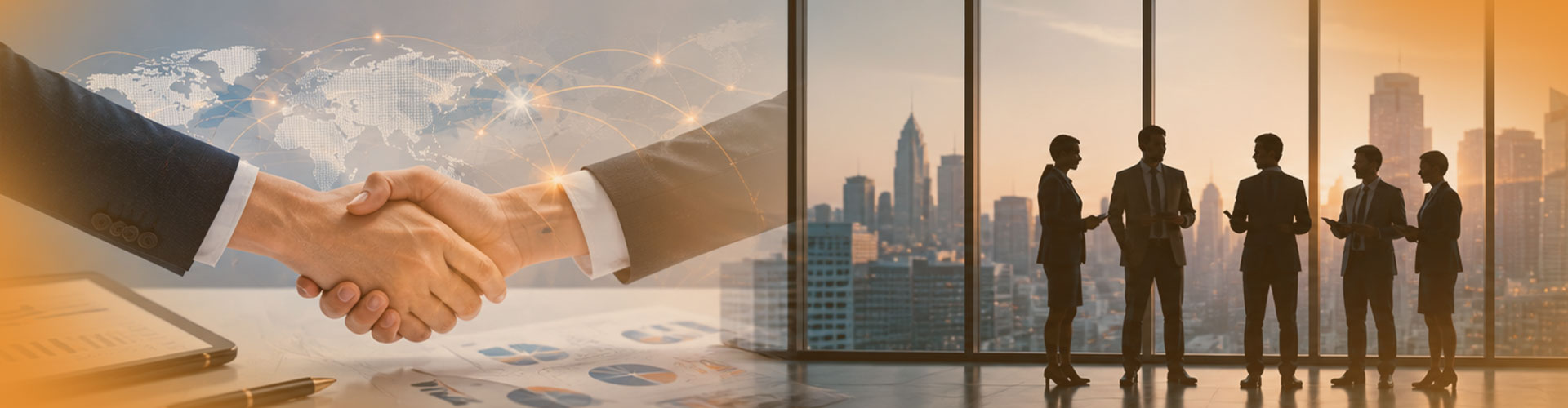 Mid-market company executives evaluating cross-border M&A advisory firms